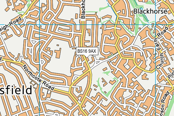 BS16 9AX map - OS VectorMap District (Ordnance Survey) BS16 9AX map - OS VectorMap District (Ordnance Survey)