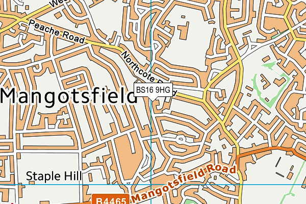 BS16 9HG map - OS VectorMap District (Ordnance Survey) BS16 9HG map - OS VectorMap District (Ordnance Survey)