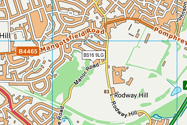 BS16 9LG map - OS VectorMap District (Ordnance Survey) BS16 9LG map - OS VectorMap District (Ordnance Survey)