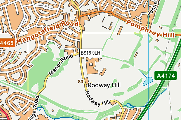 BS16 9LH map - OS VectorMap District (Ordnance Survey) BS16 9LH map - OS VectorMap District (Ordnance Survey)