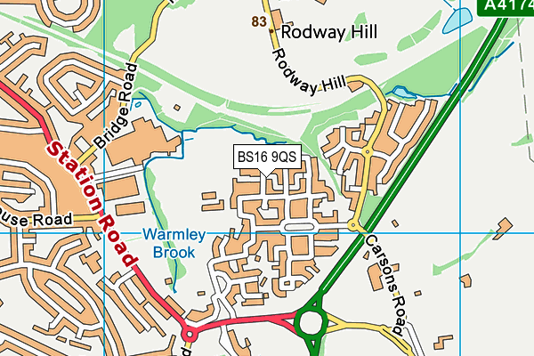 BS16 9QS map - OS VectorMap District (Ordnance Survey) BS16 9QS map - OS VectorMap District (Ordnance Survey)