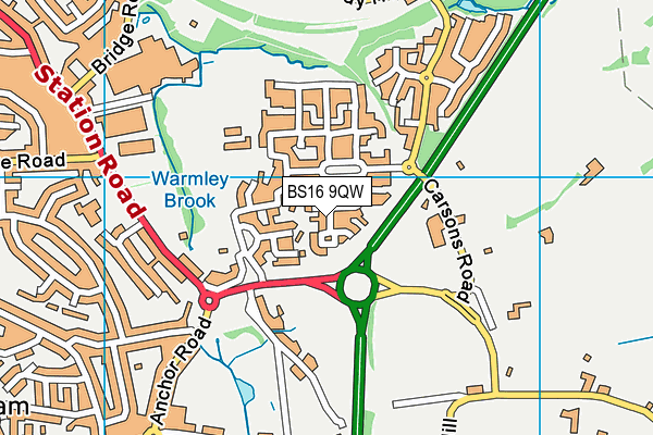 BS16 9QW map - OS VectorMap District (Ordnance Survey) BS16 9QW map - OS VectorMap District (Ordnance Survey)