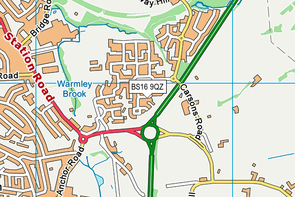BS16 9QZ map - OS VectorMap District (Ordnance Survey) BS16 9QZ map - OS VectorMap District (Ordnance Survey)