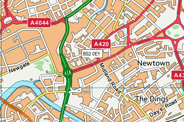 BS2 0EY map - OS VectorMap District (Ordnance Survey) BS2 0EY map - OS VectorMap District (Ordnance Survey)