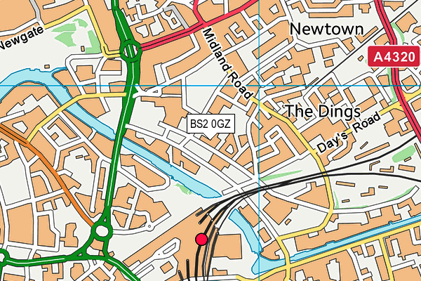 BS2 0GZ map - OS VectorMap District (Ordnance Survey)