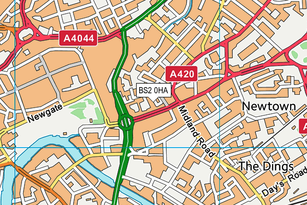 BS2 0HA map - OS VectorMap District (Ordnance Survey) BS2 0HA map - OS VectorMap District (Ordnance Survey)