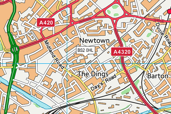 BS2 0HL map - OS VectorMap District (Ordnance Survey) BS2 0HL map - OS VectorMap District (Ordnance Survey)