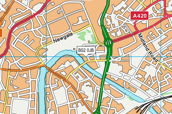 BS2 0JB map - OS VectorMap District (Ordnance Survey) BS2 0JB map - OS VectorMap District (Ordnance Survey)