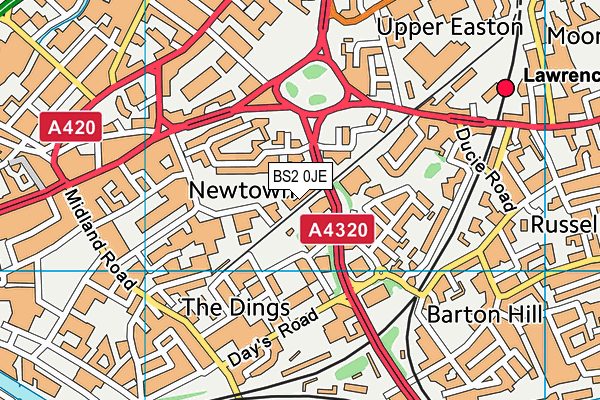 BS2 0JE map - OS VectorMap District (Ordnance Survey) BS2 0JE map - OS VectorMap District (Ordnance Survey)