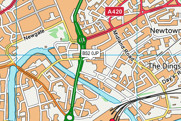 BS2 0JP map - OS VectorMap District (Ordnance Survey) BS2 0JP map - OS VectorMap District (Ordnance Survey)