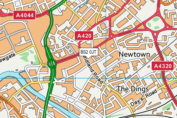 BS2 0JT map - OS VectorMap District (Ordnance Survey) BS2 0JT map - OS VectorMap District (Ordnance Survey)