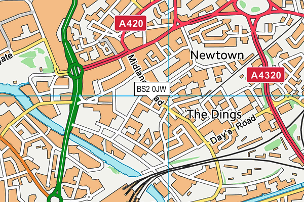 BS2 0JW map - OS VectorMap District (Ordnance Survey) BS2 0JW map - OS VectorMap District (Ordnance Survey)