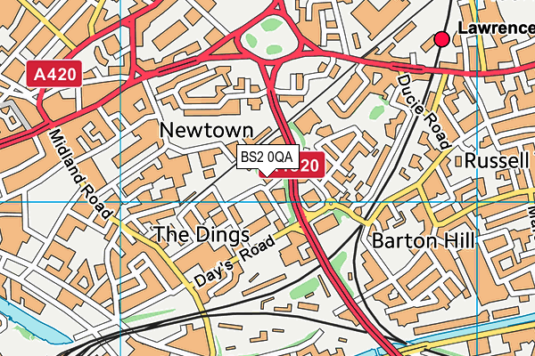 BS2 0QA map - OS VectorMap District (Ordnance Survey) BS2 0QA map - OS VectorMap District (Ordnance Survey)