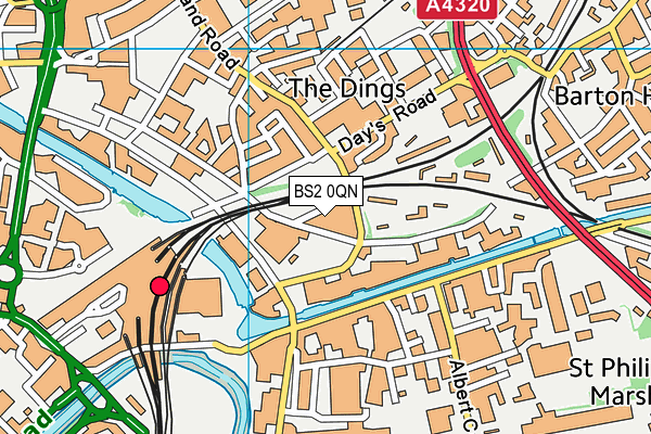 BS2 0QN map - OS VectorMap District (Ordnance Survey) BS2 0QN map - OS VectorMap District (Ordnance Survey)