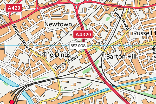 BS2 0QS map - OS VectorMap District (Ordnance Survey) BS2 0QS map - OS VectorMap District (Ordnance Survey)