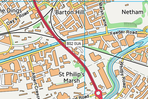 BS2 0UA map - OS VectorMap District (Ordnance Survey) BS2 0UA map - OS VectorMap District (Ordnance Survey)