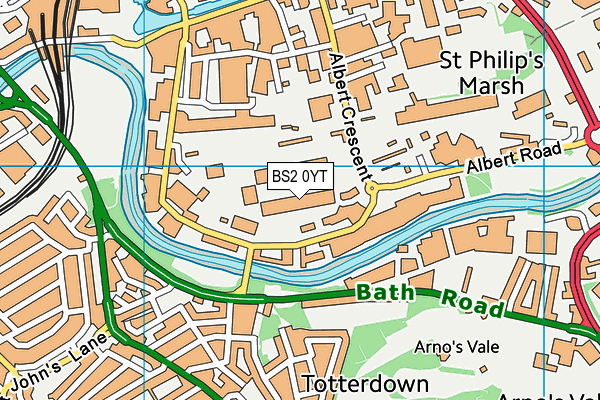 BS2 0YT map - OS VectorMap District (Ordnance Survey) BS2 0YT map - OS VectorMap District (Ordnance Survey)