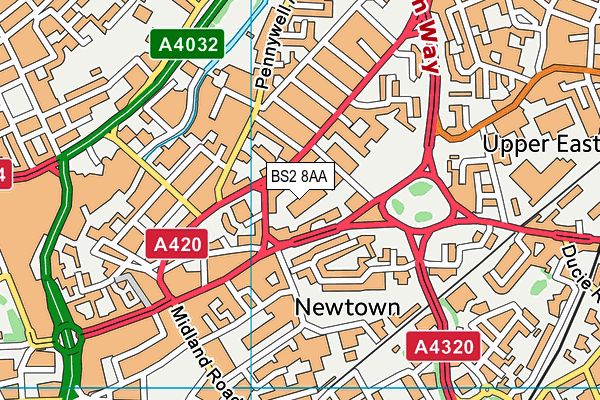 BS2 8AA map - OS VectorMap District (Ordnance Survey) BS2 8AA map - OS VectorMap District (Ordnance Survey)