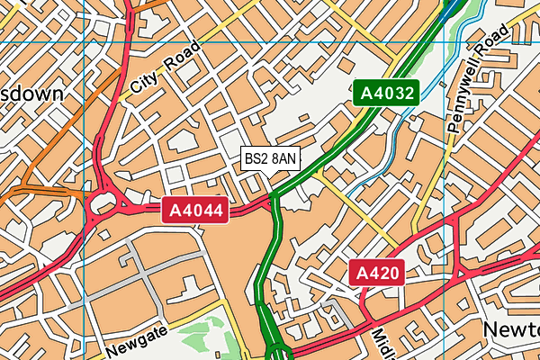BS2 8AN map - OS VectorMap District (Ordnance Survey) BS2 8AN map - OS VectorMap District (Ordnance Survey)