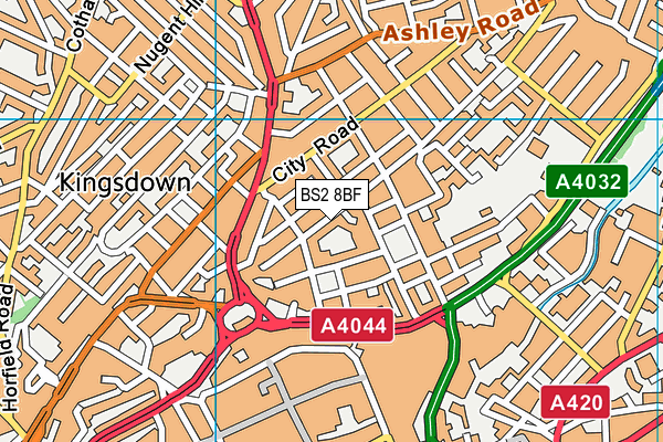 BS2 8BF map - OS VectorMap District (Ordnance Survey)