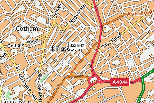 BS2 8HX map - OS VectorMap District (Ordnance Survey) BS2 8HX map - OS VectorMap District (Ordnance Survey)