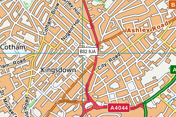 BS2 8JA map - OS VectorMap District (Ordnance Survey) BS2 8JA map - OS VectorMap District (Ordnance Survey)