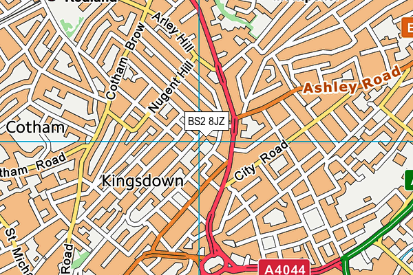 BS2 8JZ map - OS VectorMap District (Ordnance Survey) BS2 8JZ map - OS VectorMap District (Ordnance Survey)