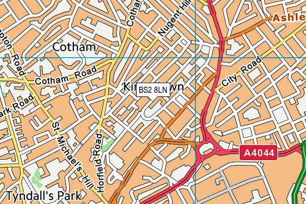 BS2 8LN map - OS VectorMap District (Ordnance Survey) BS2 8LN map - OS VectorMap District (Ordnance Survey)