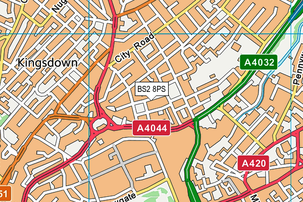 BS2 8PS map - OS VectorMap District (Ordnance Survey) BS2 8PS map - OS VectorMap District (Ordnance Survey)