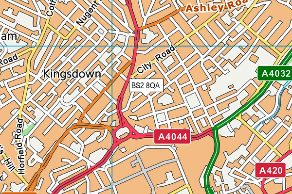 BS2 8QA map - OS VectorMap District (Ordnance Survey) BS2 8QA map - OS VectorMap District (Ordnance Survey)
