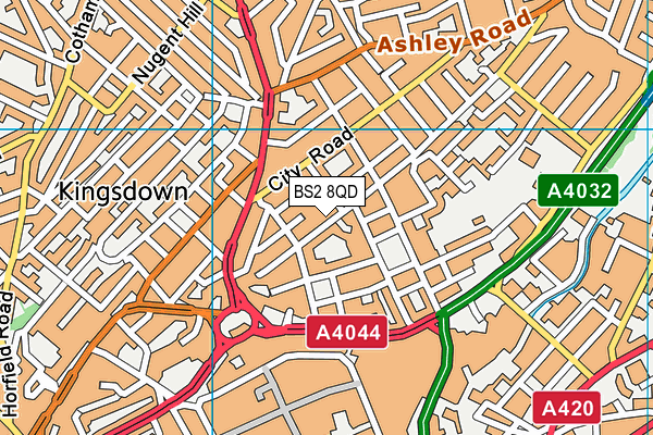 BS2 8QD map - OS VectorMap District (Ordnance Survey) BS2 8QD map - OS VectorMap District (Ordnance Survey)