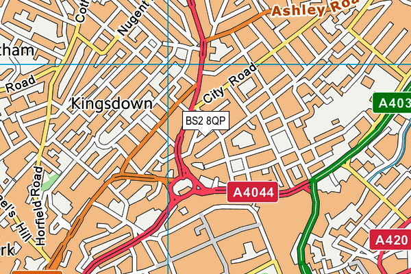 BS2 8QP map - OS VectorMap District (Ordnance Survey) BS2 8QP map - OS VectorMap District (Ordnance Survey)