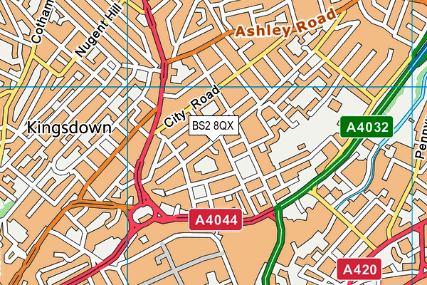 BS2 8QX map - OS VectorMap District (Ordnance Survey) BS2 8QX map - OS VectorMap District (Ordnance Survey)