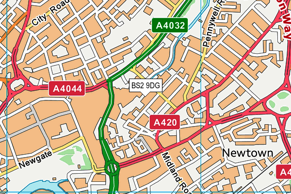 BS2 9DG map - OS VectorMap District (Ordnance Survey) BS2 9DG map - OS VectorMap District (Ordnance Survey)
