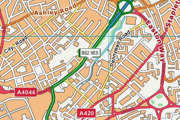 BS2 9ES map - OS VectorMap District (Ordnance Survey) BS2 9ES map - OS VectorMap District (Ordnance Survey)