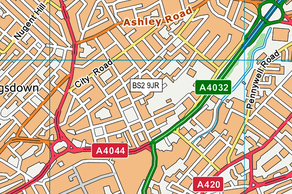 BS2 9JR map - OS VectorMap District (Ordnance Survey) BS2 9JR map - OS VectorMap District (Ordnance Survey)