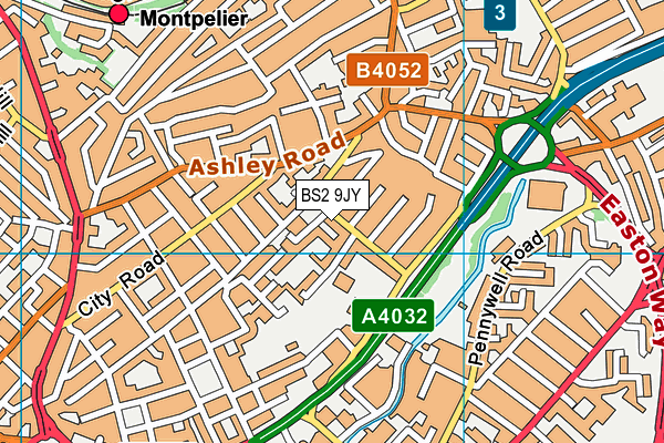 BS2 9JY map - OS VectorMap District (Ordnance Survey) BS2 9JY map - OS VectorMap District (Ordnance Survey)