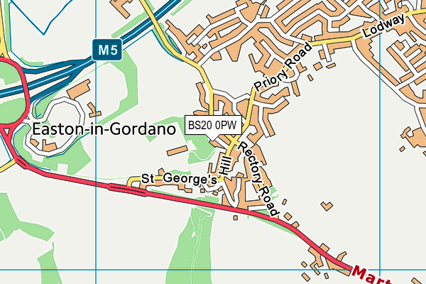 BS20 0PW map - OS VectorMap District (Ordnance Survey)