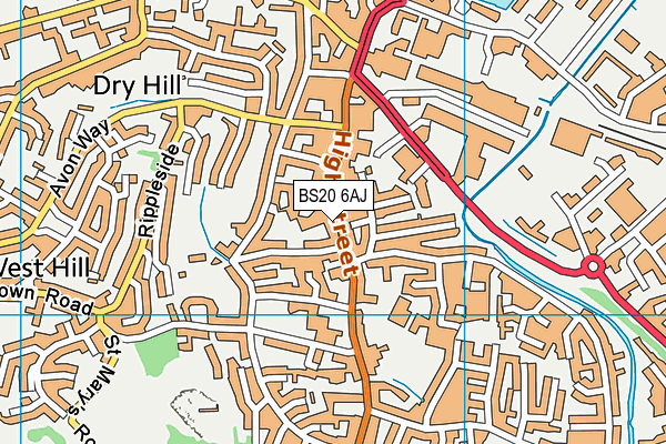 BS20 6AJ map - OS VectorMap District (Ordnance Survey)