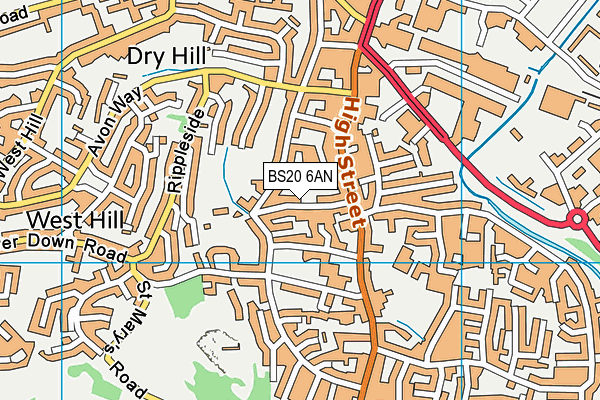 BS20 6AN map - OS VectorMap District (Ordnance Survey)