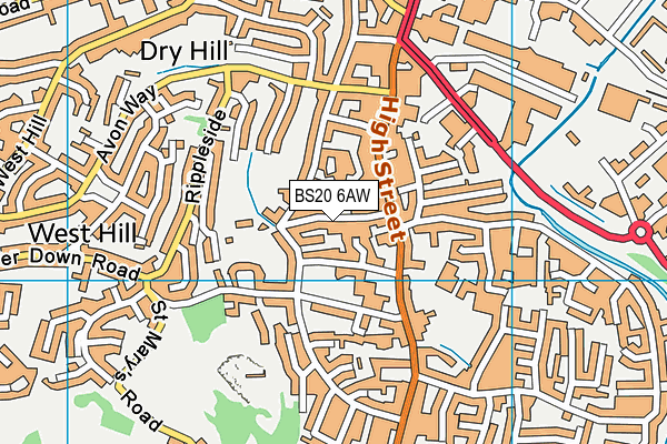 BS20 6AW map - OS VectorMap District (Ordnance Survey)