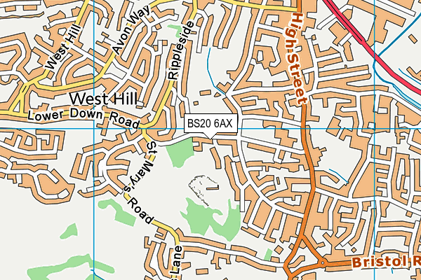 BS20 6AX map - OS VectorMap District (Ordnance Survey)