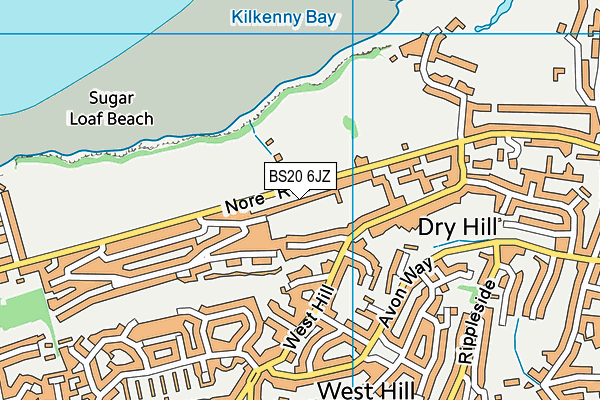 BS20 6JZ map - OS VectorMap District (Ordnance Survey)