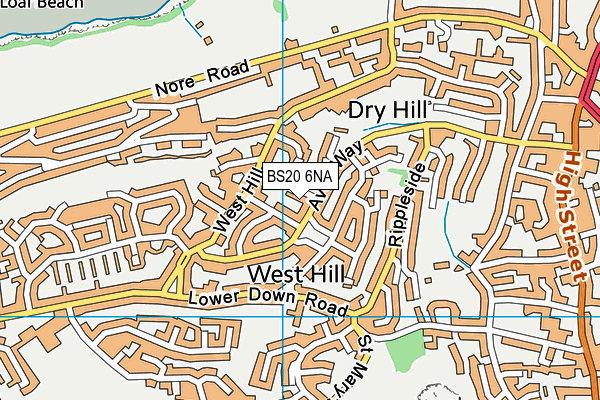 BS20 6NA map - OS VectorMap District (Ordnance Survey)