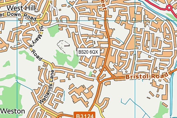BS20 6QX map - OS VectorMap District (Ordnance Survey)