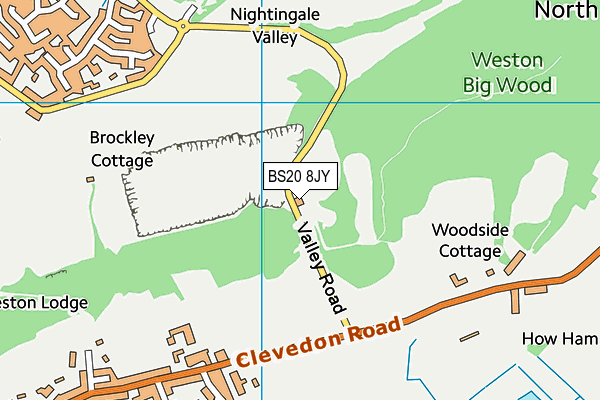 BS20 8JY map - OS VectorMap District (Ordnance Survey) BS20 8JY map - OS VectorMap District (Ordnance Survey)