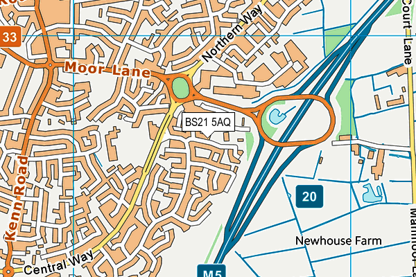BS21 5AQ map - OS VectorMap District (Ordnance Survey)