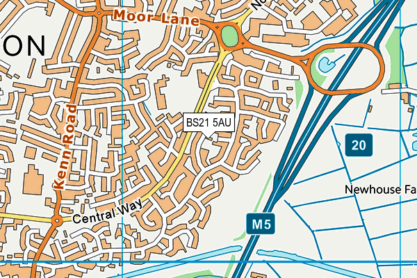BS21 5AU map - OS VectorMap District (Ordnance Survey)