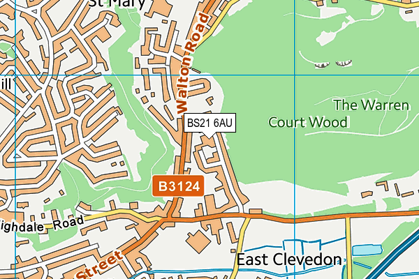 BS21 6AU map - OS VectorMap District (Ordnance Survey)