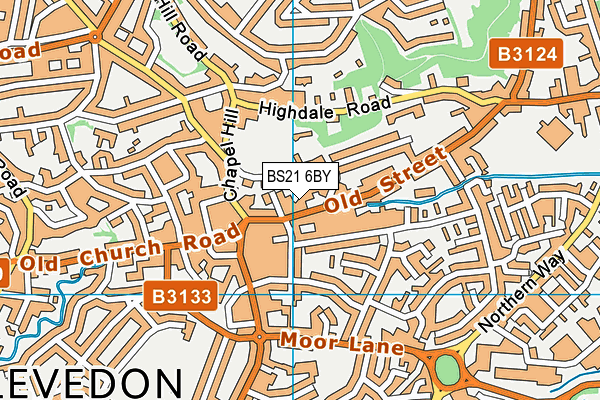 BS21 6BY map - OS VectorMap District (Ordnance Survey)